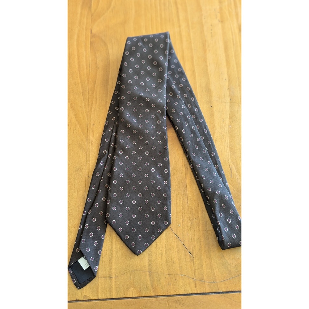 Resilio Brown Silk Medallion Geometric Print Mens‎ Necktie Classic Business Tie